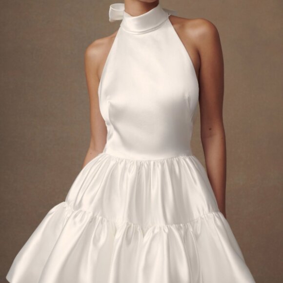 Satin Bridal Mini Dress - Picture 2 of 2